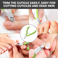 new Cuticle Trimmer, Professional Nail Cutter, Stainless Steel Green 07FC0E-D4 - KOEEK
