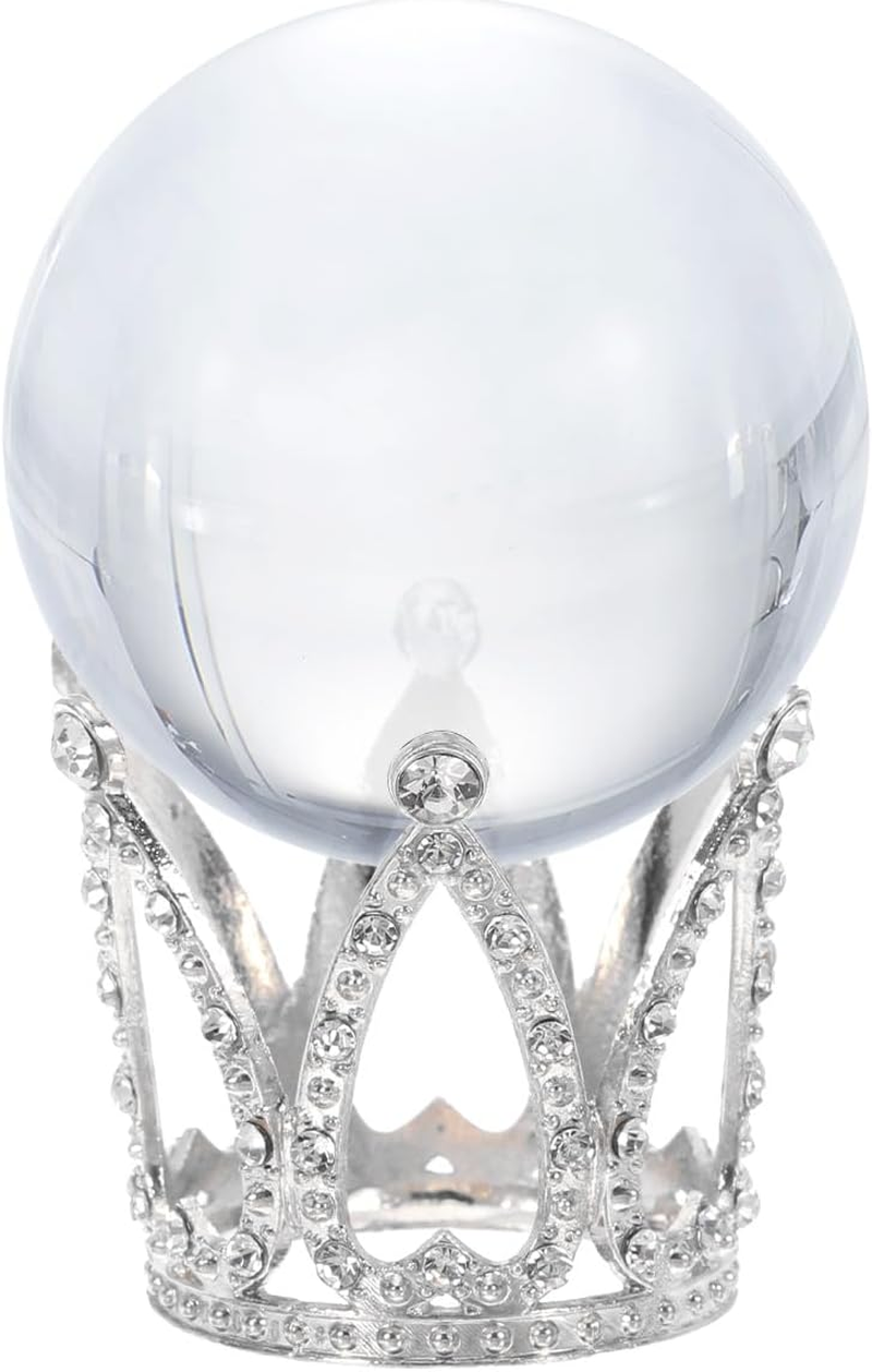 ny Legering Crystal Ball Display Holder Egg Stand Flere diamanter Sølv Light Luxur