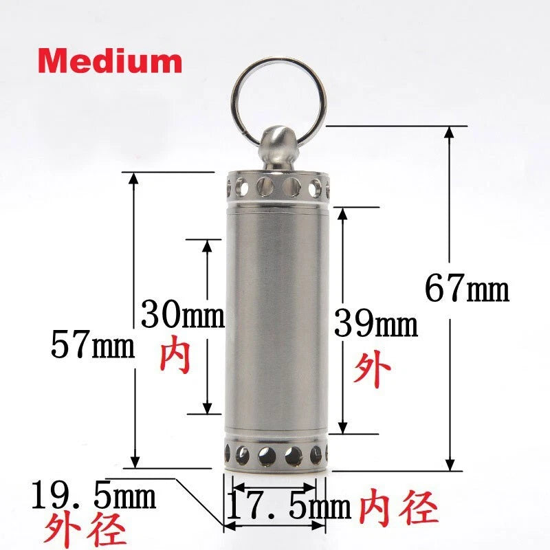 EDC High Stainless Steel Waterproof Storage Box Pill Case Outdoor Container Tool 07FC0E-D4 - KOEEK