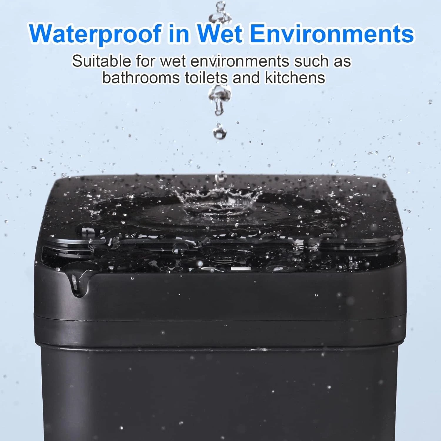 Bathroom Automatic Trash Can 2 Pack 2.2 Gallon Touchless Motion Sensor Small 07FC0E-D4 - KOEEK