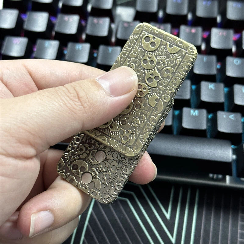 EDC Fidget Toys Metal Skull Fidget Slider Toy Adult Fidget Blocks ADHD Tool Toy 07FC0E-D4 - KOEEK