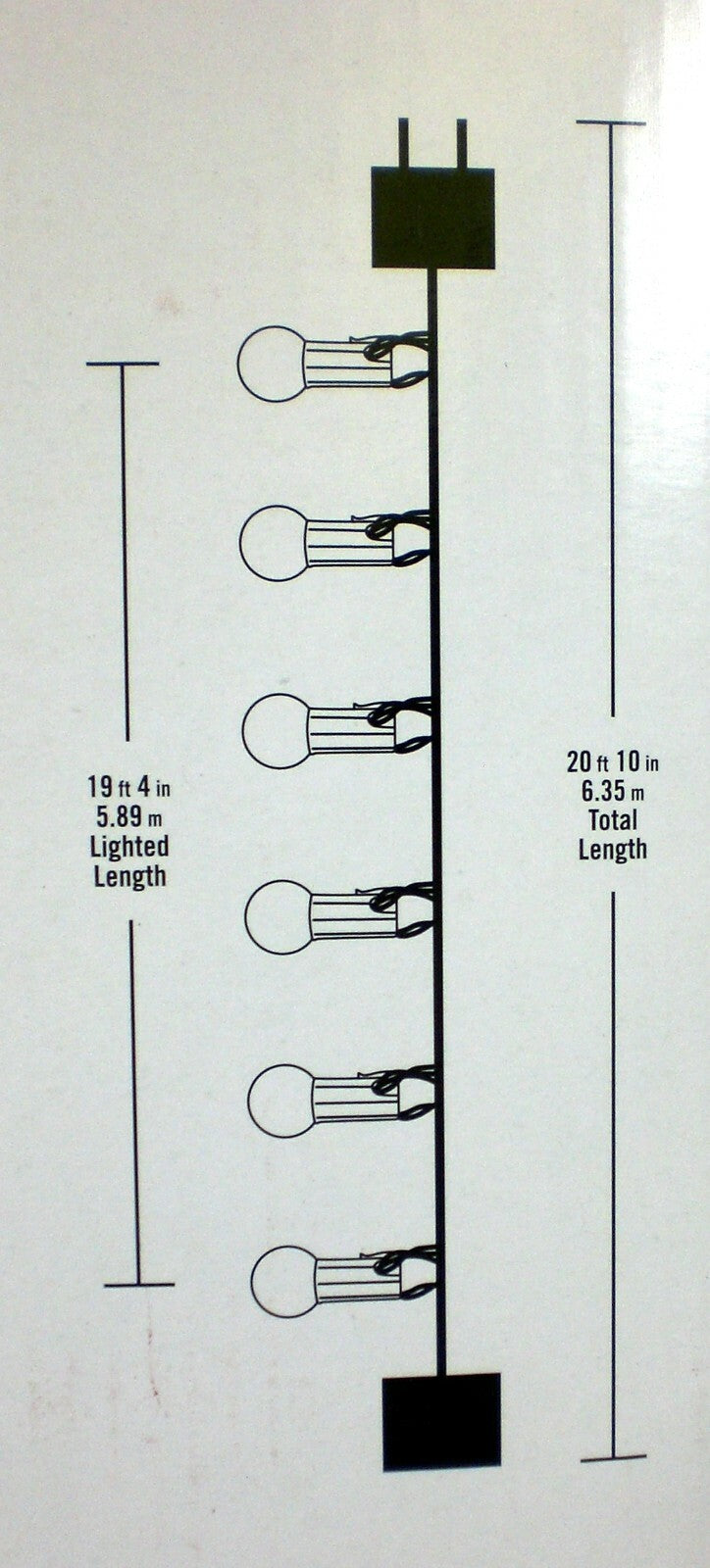 Home Accents 30 Lights G50 LED Christmas Lights Multi Color 19 Feet Long Patio 07FC0E-D4 - KOEEK