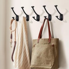 5-piece oil-rubbed bronze hook set, decorative heavy-duty solid large coat hook