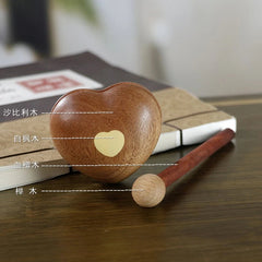 5.3x5.9x3.8cm Wooden Heart Mokugyo Desk Decor Meditation Percussion Ornament 07FC0E-D4 - KOEEK