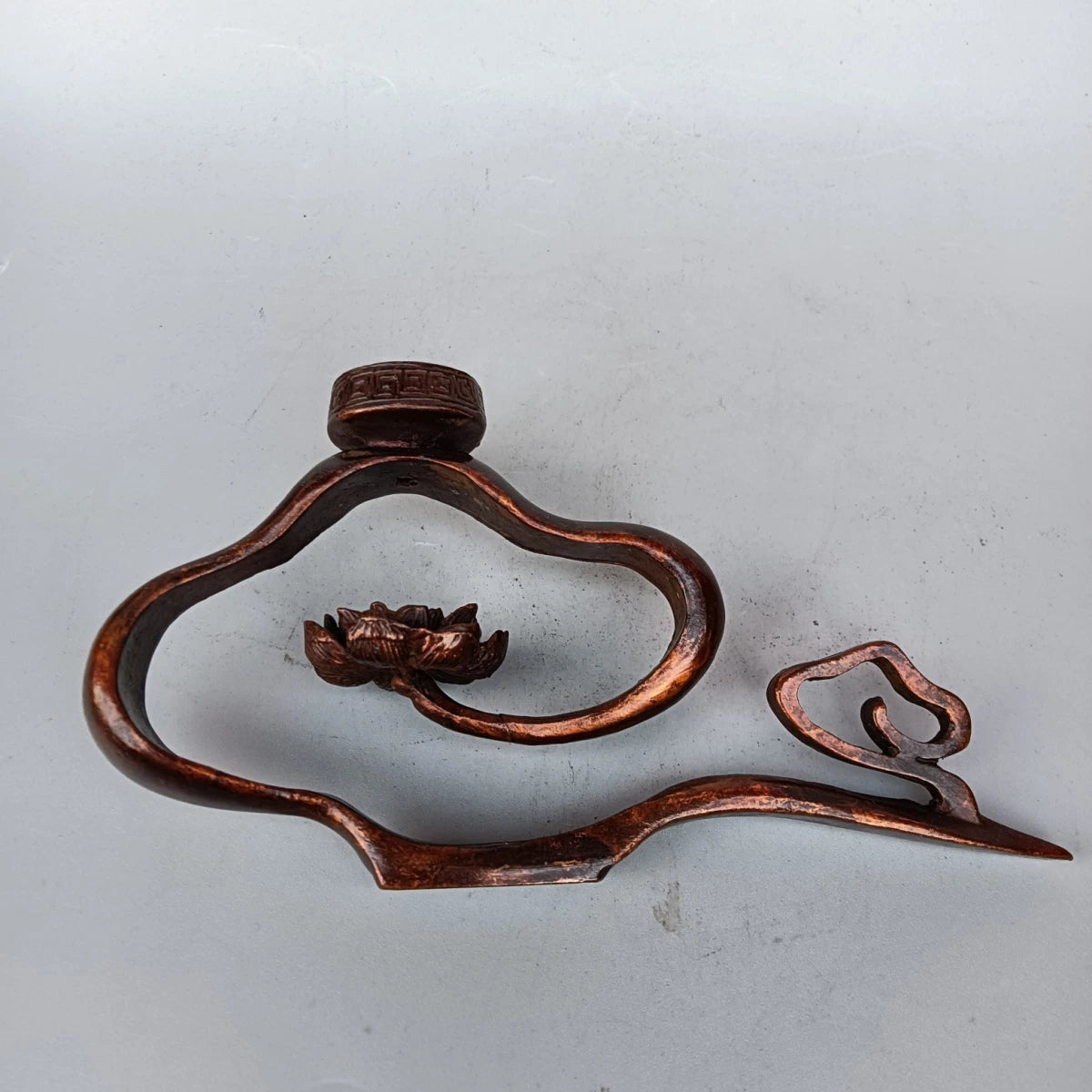 Copper Incense Burner Lotus Cloud Backflow Creative Home Decor Handcrafted 07FC0E-D4 - KOEEK