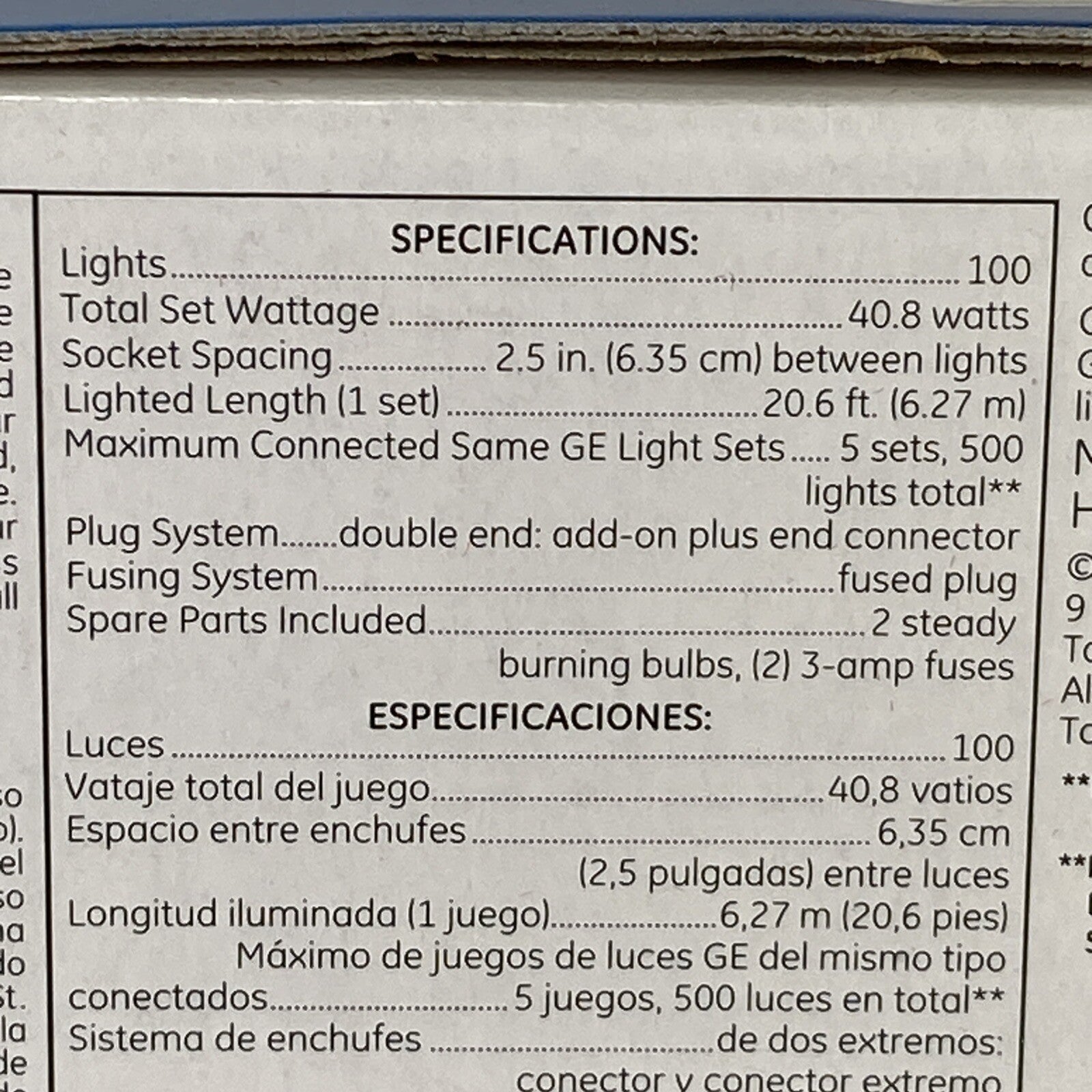 GE 100 Miniature String Lights Clear Bulb w/Green Wire 20.6ft  Set Of 8 Lights GE - KOEEK