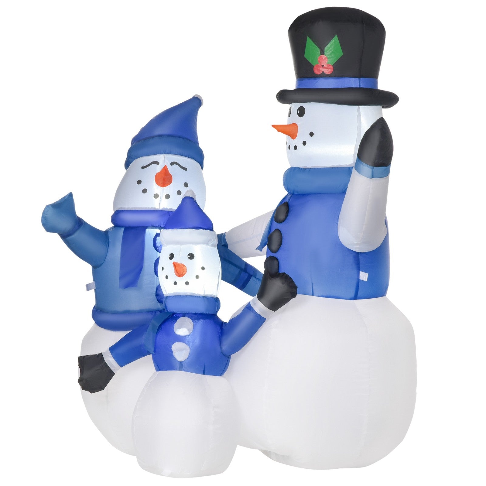 HOMCOM Inflatable Snowman Family Decoration w/ LED Lights Christmas Seasonal Fun HOMCOM - KOEEK