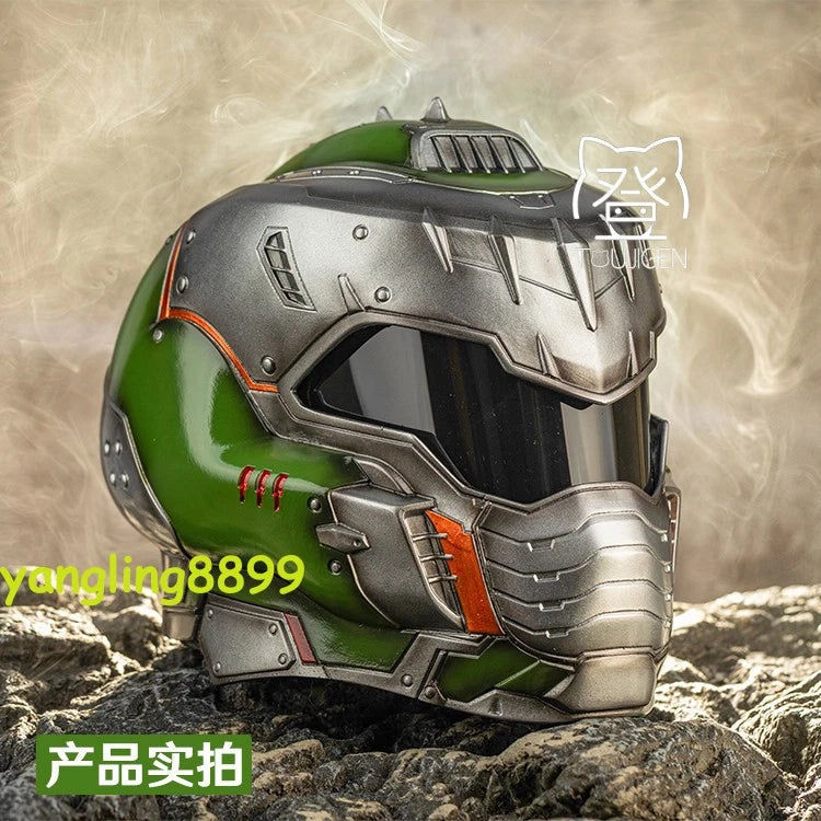 Halloween Cosplay Doom Guy Resin Helmet 1:1 Wearable Funny Roleplay Mask Gift 07FC0E-D4 - KOEEK