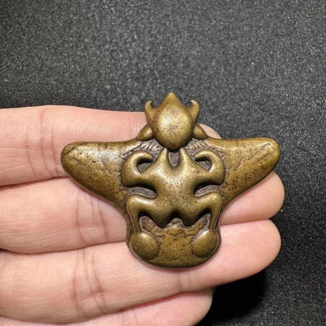 Tibetan Brass Garuda Gold Wing Pendant Amulet Toujia Guardian Bird Necklace 07FC0E-D4 - KOEEK