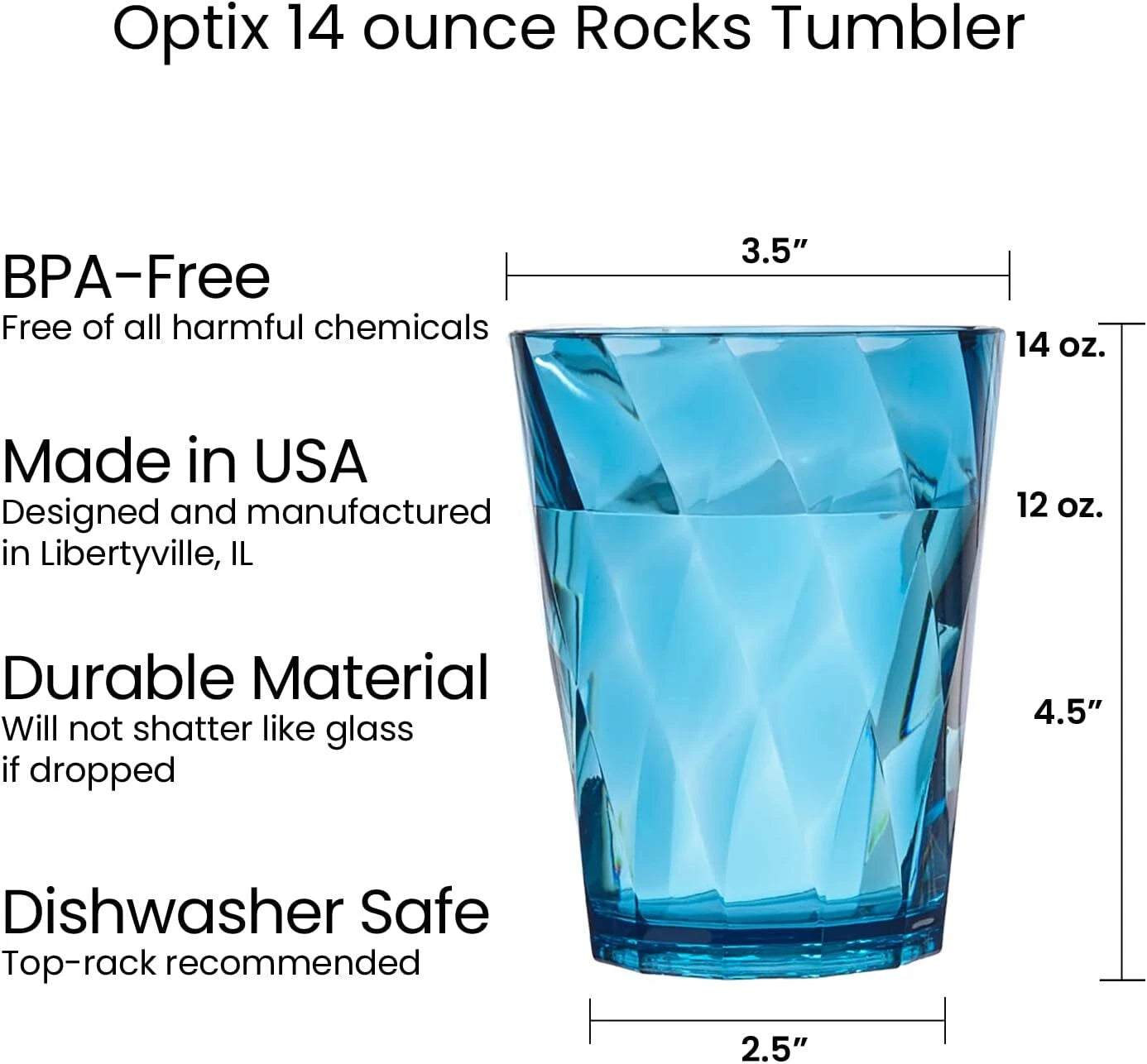 Plastic Reusable Drinking Glasses (Set of 8) 14oz Rocks Cups in Coastal Colors 07FC0E-D4 - KOEEK