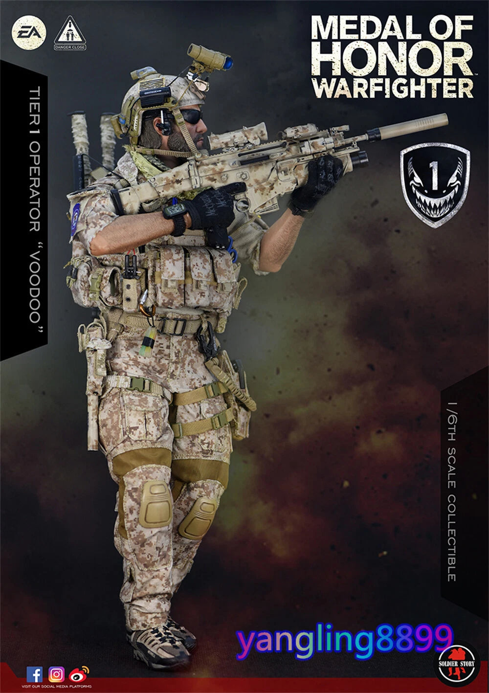 SoldierStory MEDAL OF HONOR WARFIGHTER TIER 1 OPERATOR "VOODOO" Action Figure BN 07FC0E-D4 - KOEEK