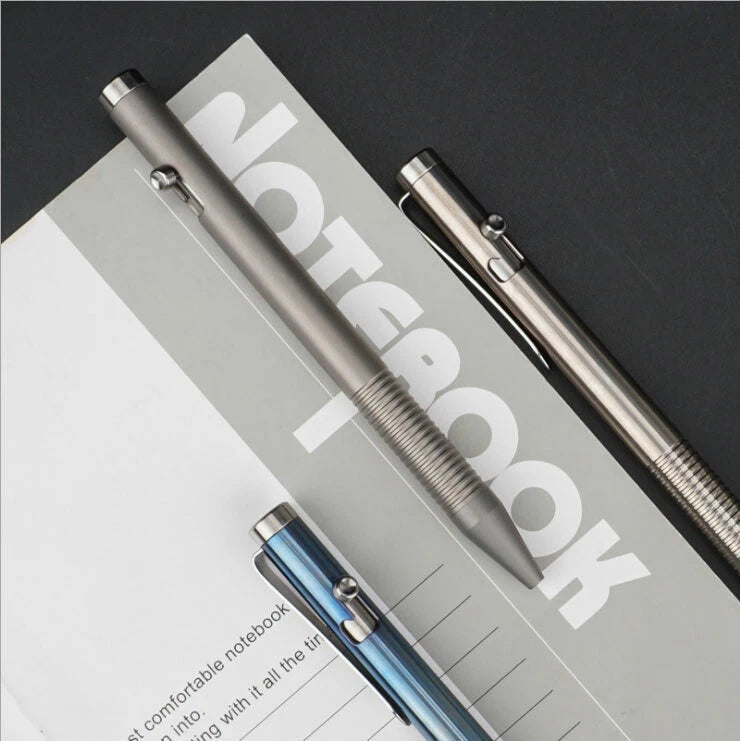 Titanium Alloy Bolt Action Pocket Ball Pen Signature Tactical EDC Pen G2 Refill 07FC0E-D4 - KOEEK