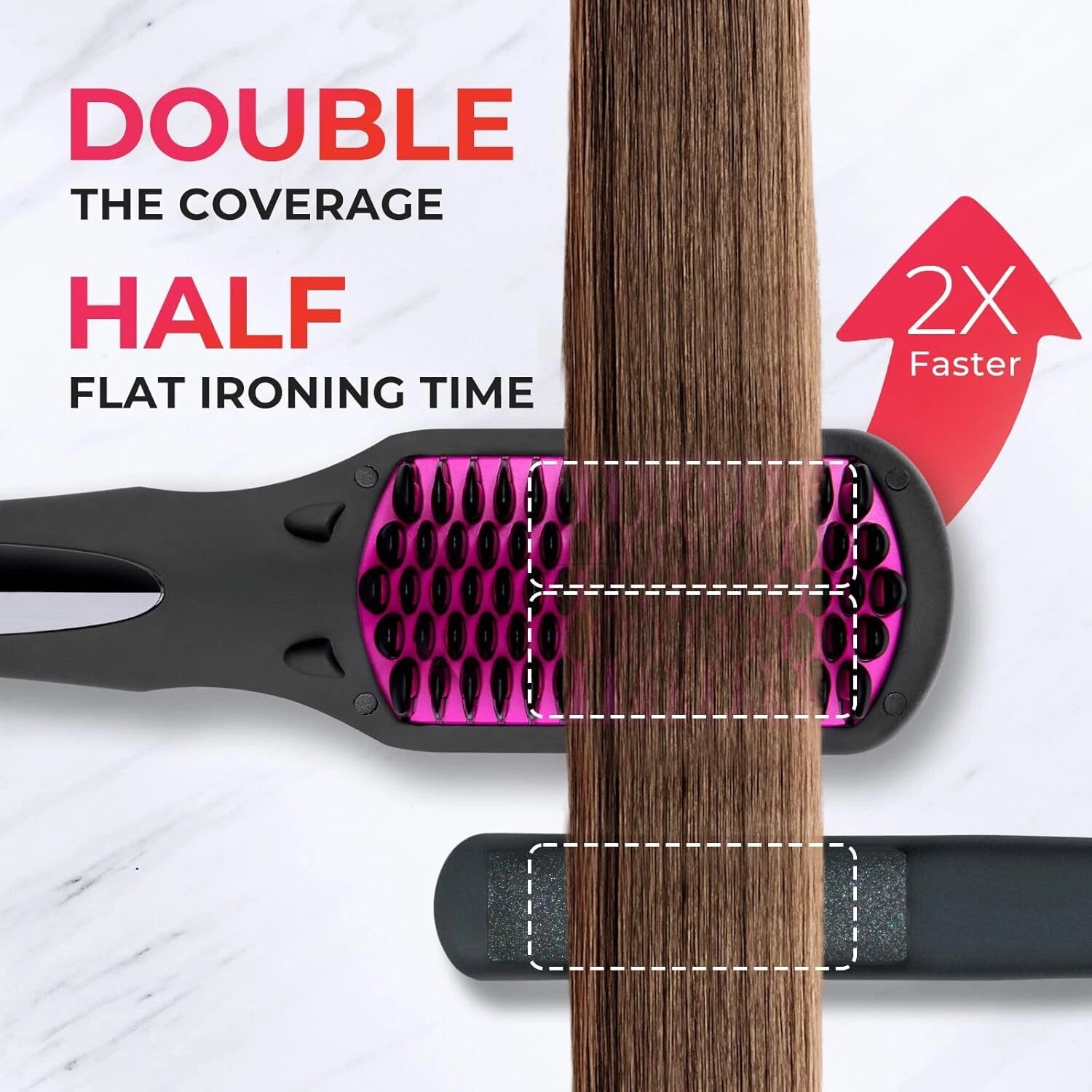 Hair Straightening Brush  Women's One Step Straightener, 16 Temperature Settings 07FC0E-D4 - KOEEK