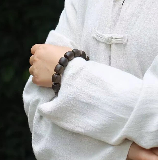 Kynam Agarwood Bracelet Multi Circle Drum Beads Vietnam Prayer Bead Jewelry 07FC0E-D4 - KOEEK