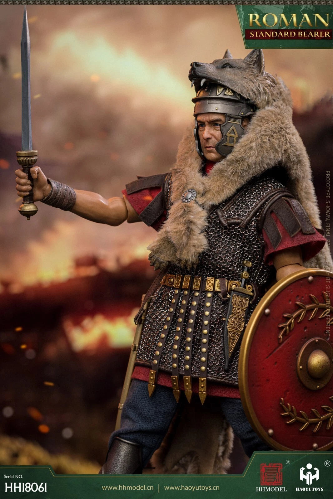 HAOYUTOYS HH18061 1/6 Imperial Legion Rome Flagman Armor Soldier Action Figures 07FC0E-D4 - KOEEK