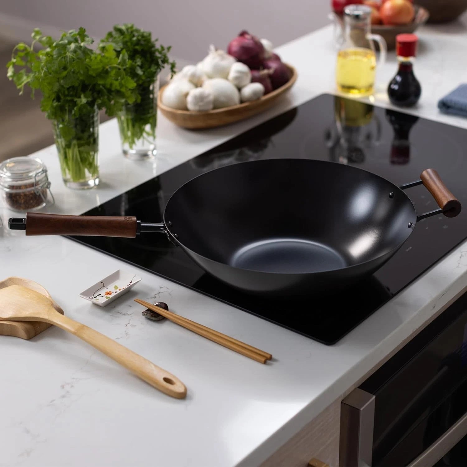 Classic Series 14-Inch Ceramic Nonstick Carbon Steel Wok 07FC0E-D4 - KOEEK