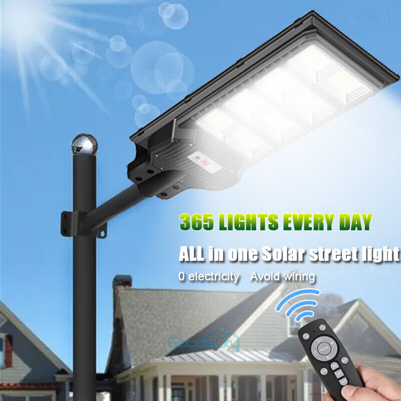 ny 2 STK 9900000000LM 800W Watt Kommerciel Solar Street Light Dusk To Dawn Road Lamp