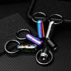 Pocket Titanium Keychain Waterproof Box Sealed Container Storage Tank w Key Ring 07FC0E-D4 - KOEEK