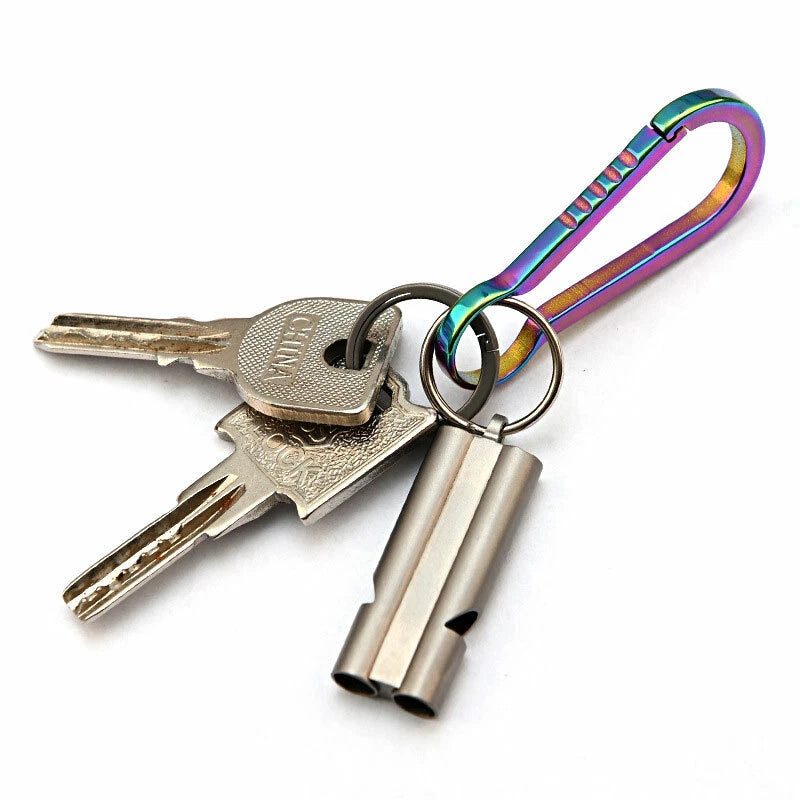 Titanium Keychain Whistle Lanyard Pocket Outdoor Life-saving Camping Tool EDC EDC - KOEEK