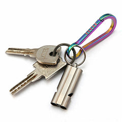 Titanium Keychain Whistle Lanyard Pocket Outdoor Life-saving Camping Tool EDC EDC - KOEEK