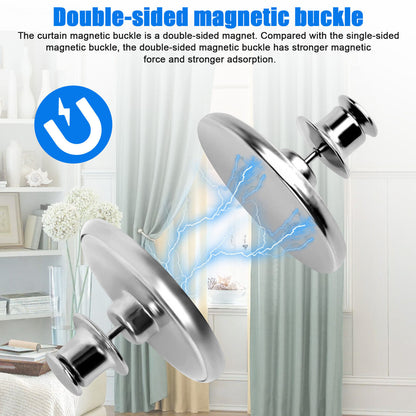 10 Pairs Magnetic Curtain Button Clips Nail Free Buckle Home Anti-Light Leakage
