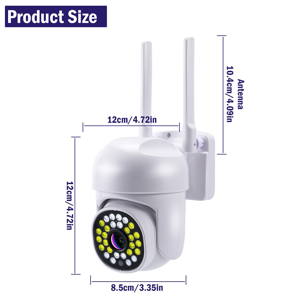 ny 360° Camara De Seguridad Solar WIFI Inalambrica Cámara solar con detección de mo