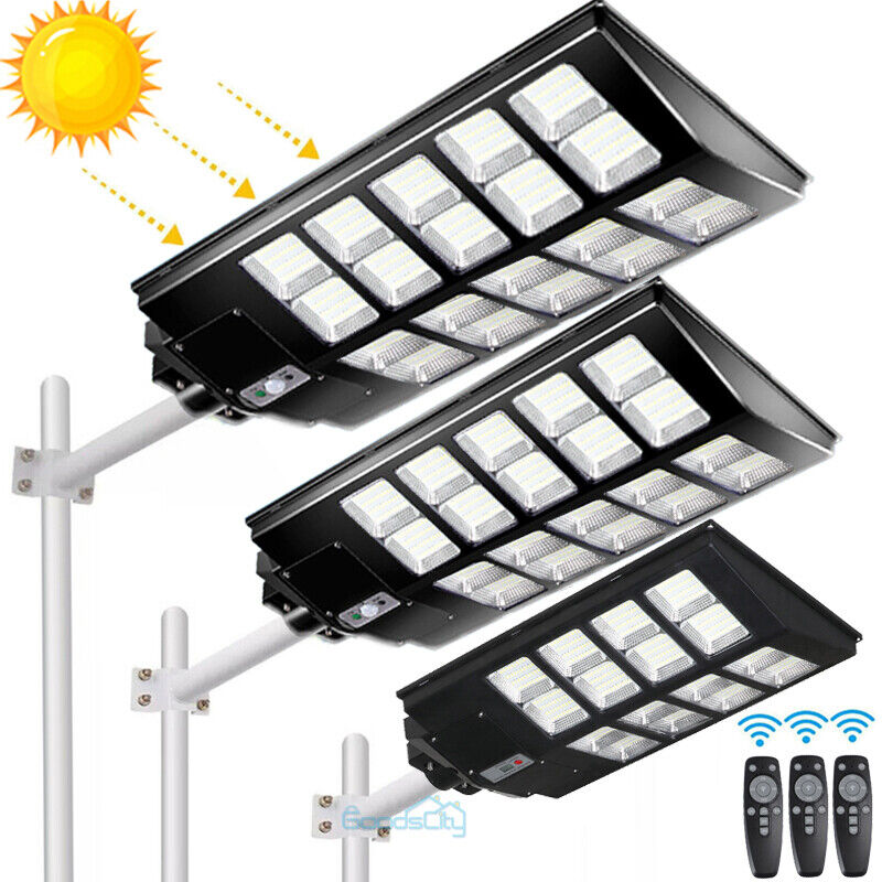 ny kommerciel LED Solar Street Flood Light Udendørs Dusk To Dawn Big Road Væglampe