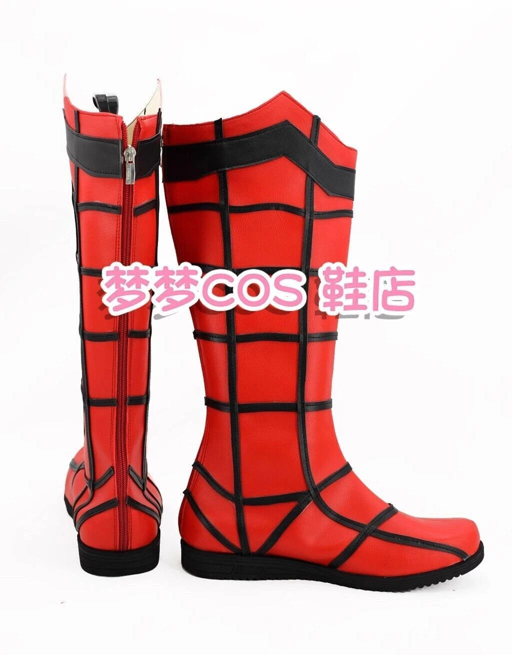 Spider-Man Cosplay Shoes Red Long Boots Custom Men's Leather Boot Gift 07FC0E-D4 - KOEEK