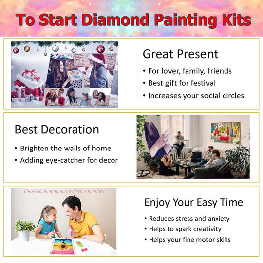 new 2pcs Gnome Love Diamond Painting for Adults and Kids, Full Round Drill Cartoo...