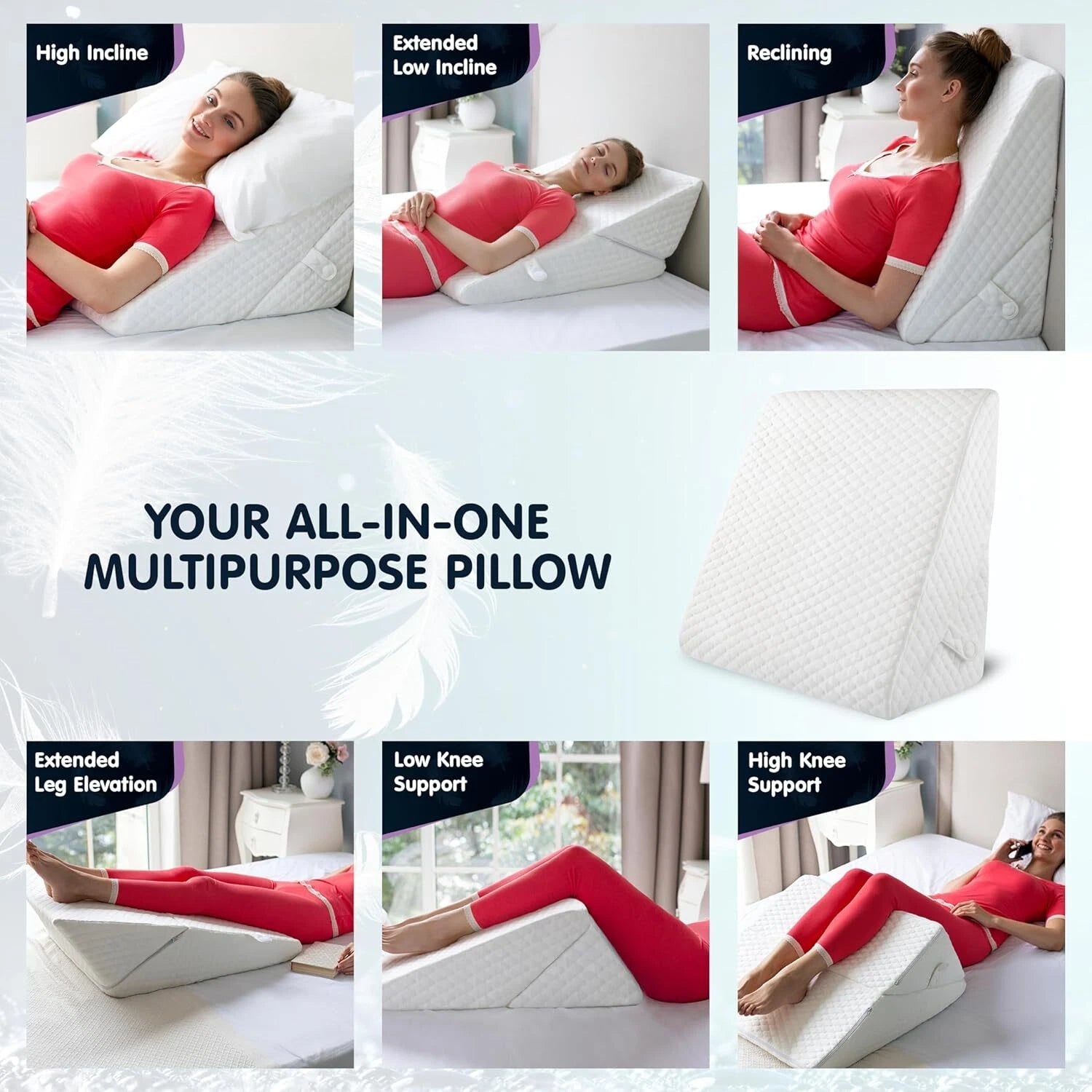 Adjustable Wedge Pillow for Sleep - For relief of sleep apnea, 07FC0E-D4 - KOEEK