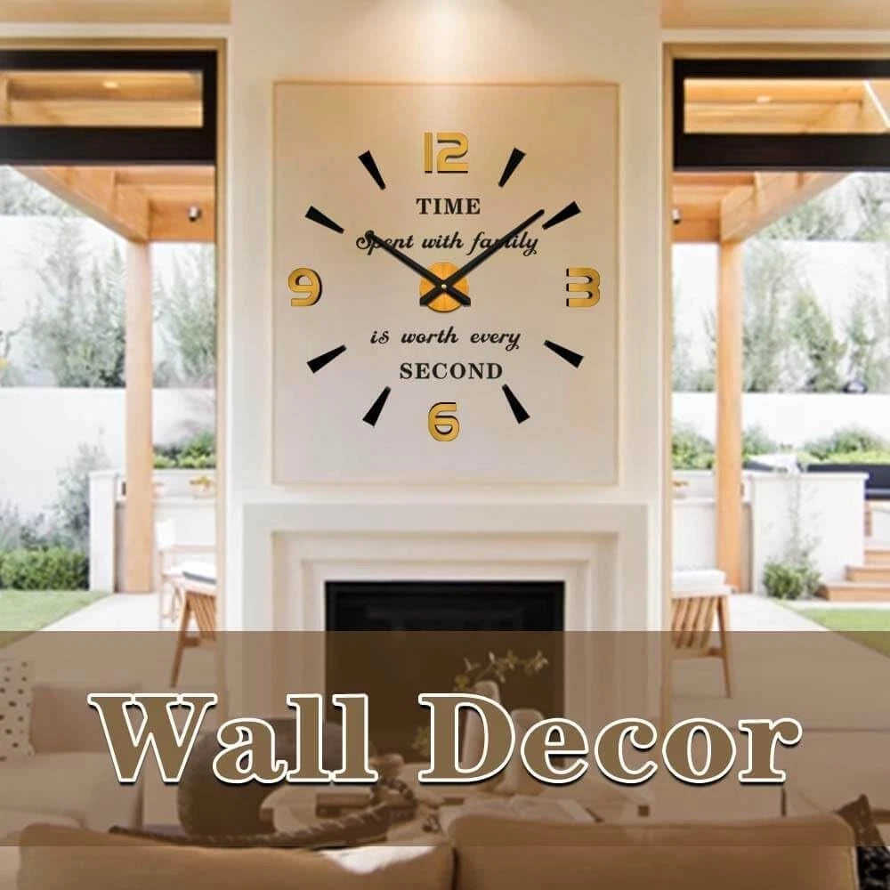 Wall Clock Oversized Wall Clock for Living Room Decor, Decorative Wall Clocks 07FC0E-D4 - KOEEK