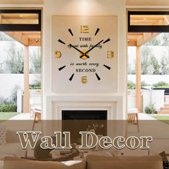 Wall Clock Oversized Wall Clock for Living Room Decor, Decorative Wall Clocks 07FC0E-D4 - KOEEK