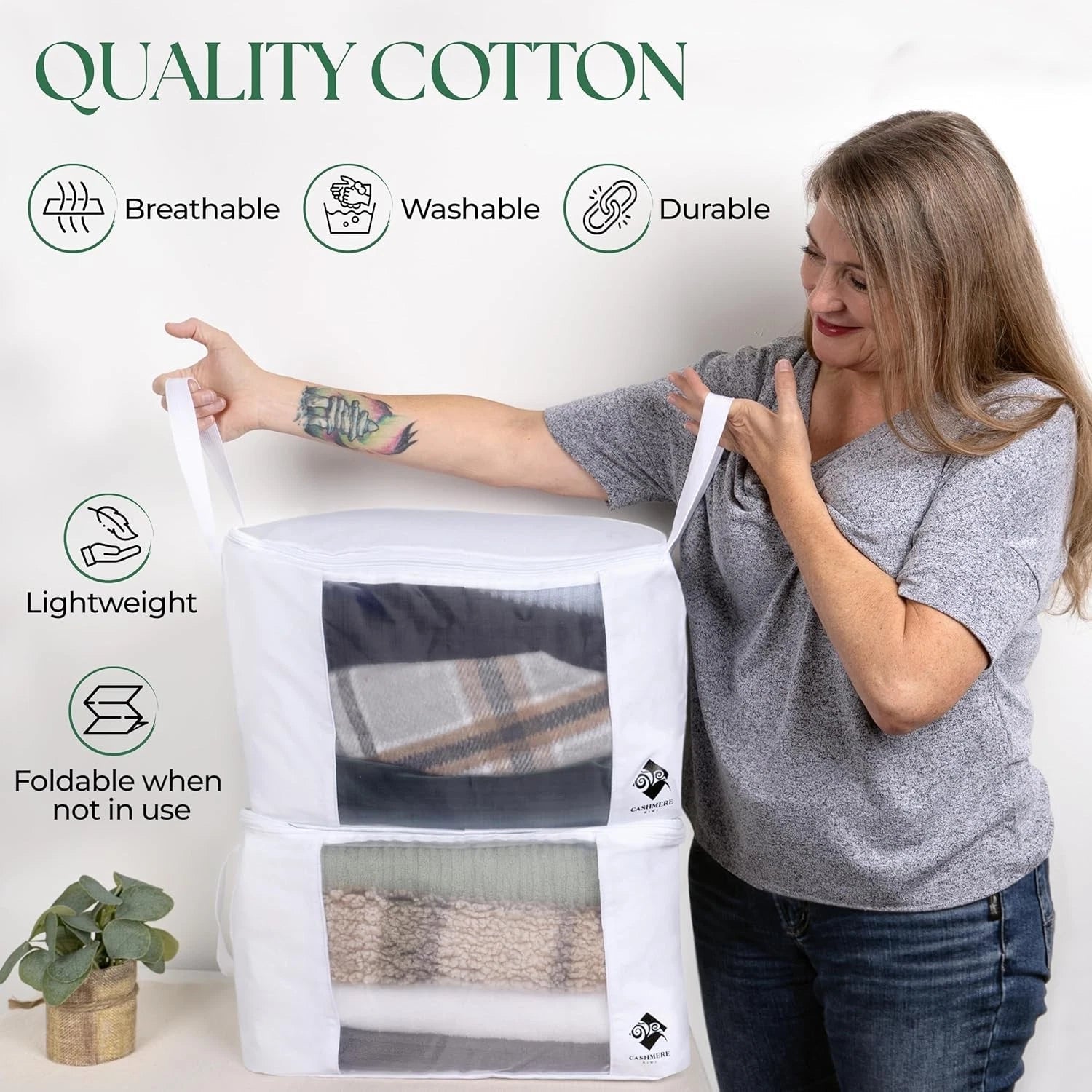 Sweater Storage Bags | with Moth Protection Cedar | Breathable & Washable 07FC0E-D4 - KOEEK