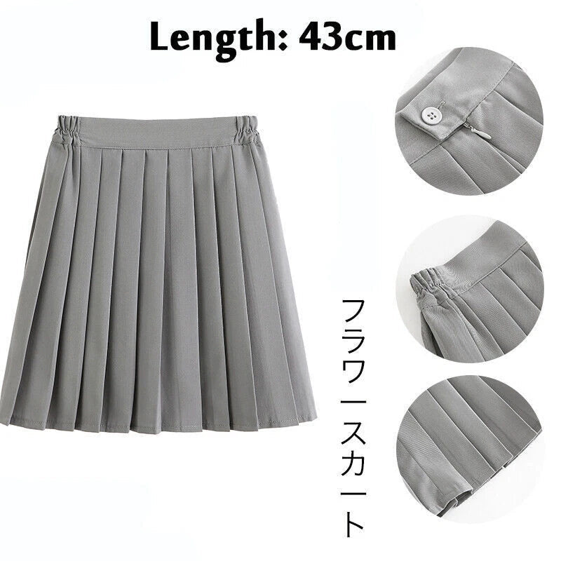 Girl Women Pleated School Uniform Tartan Skirt Black Mini Cheerleader Skirt Plus 07FC0E-D4 - KOEEK