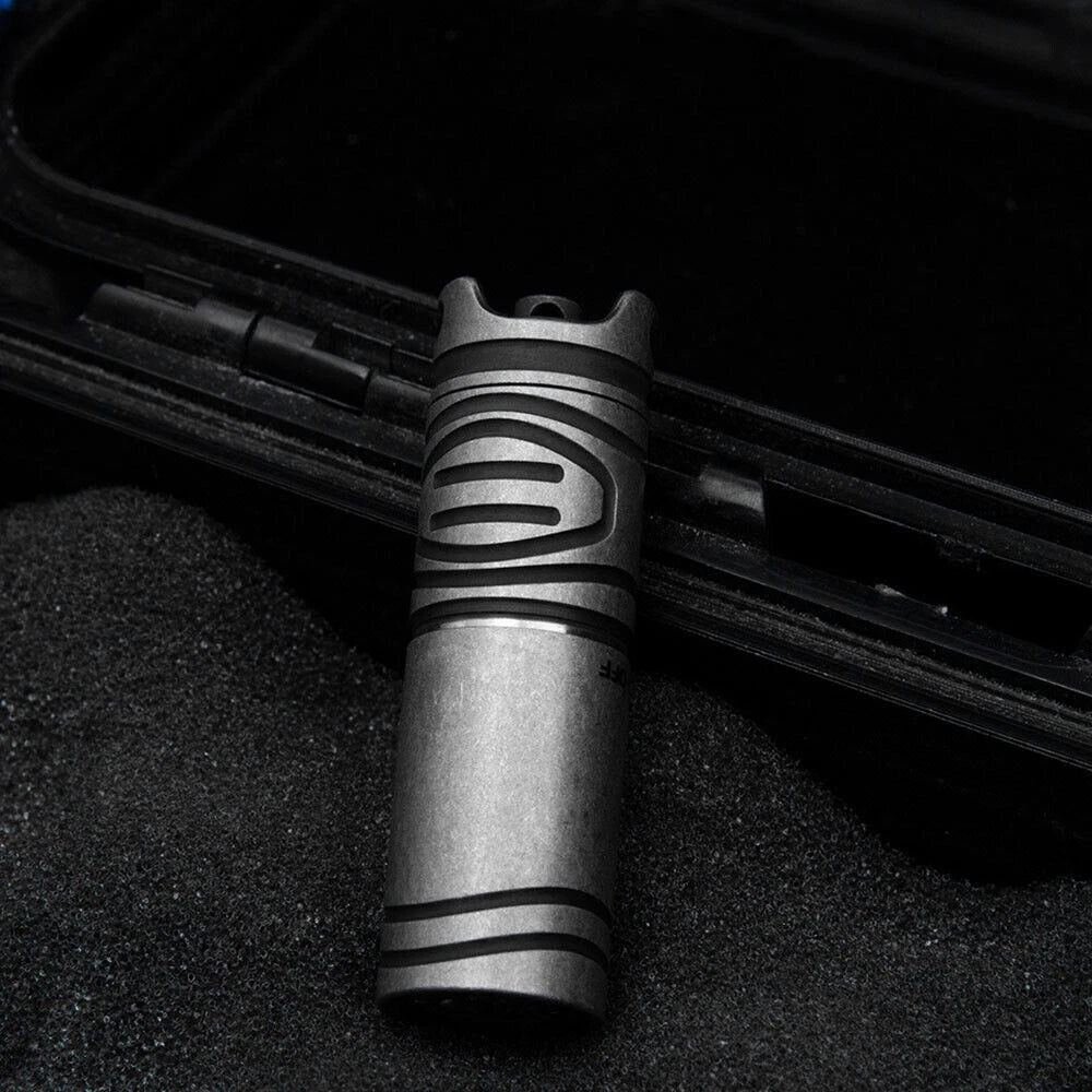 Titanium Mini Rechargeable LED Flashlight Waterproof Keychain Pendant EDC Light 07FC0E-D4 - KOEEK