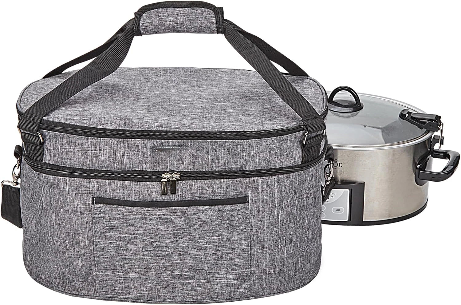 Bag for 6-8 Quart Crock Pot with Zippered Compartment Carrying Case 07FC0E-D4 - KOEEK