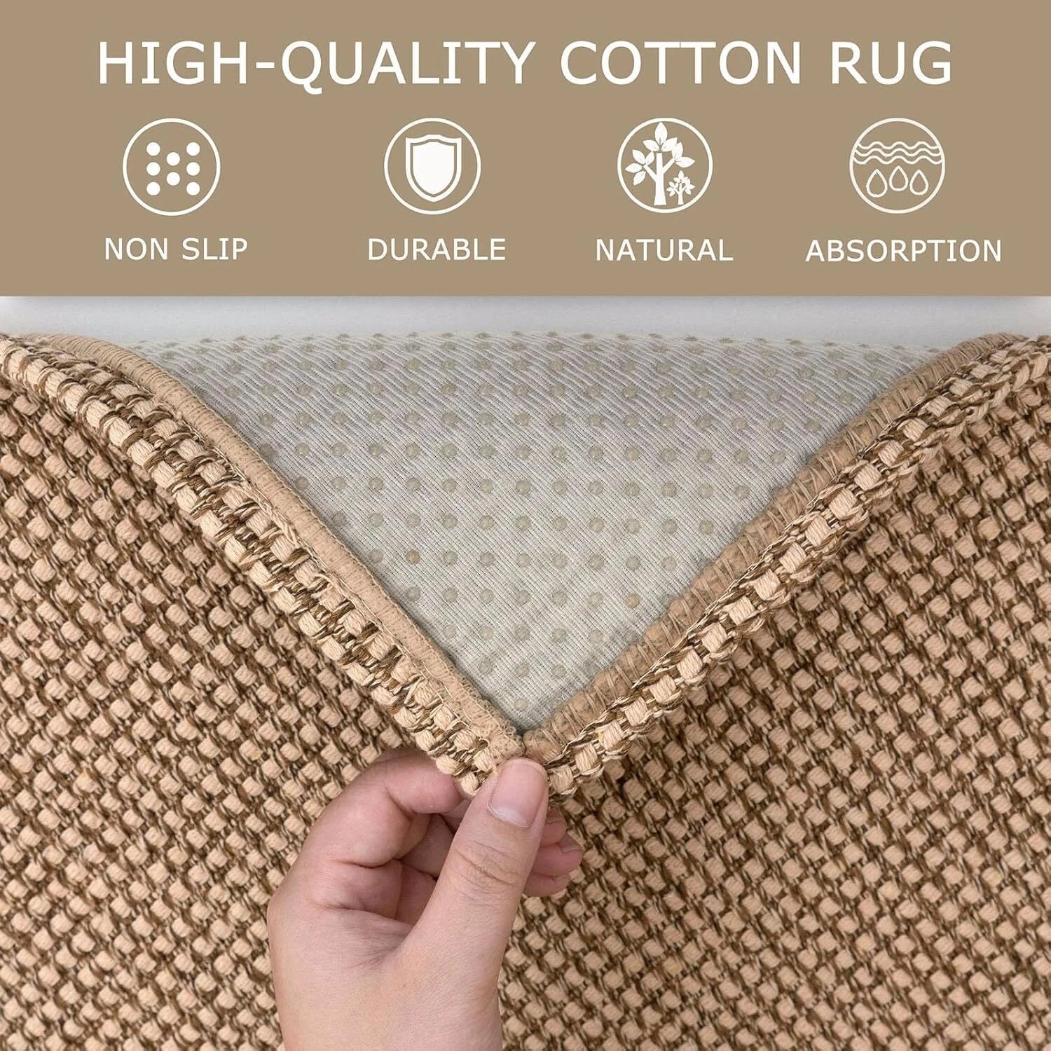 Boho Rugs for Entryway 3x5 ft Washable Area Rug Non Slip Rubber Backed Entry Rug 07FC0E-D4 - KOEEK