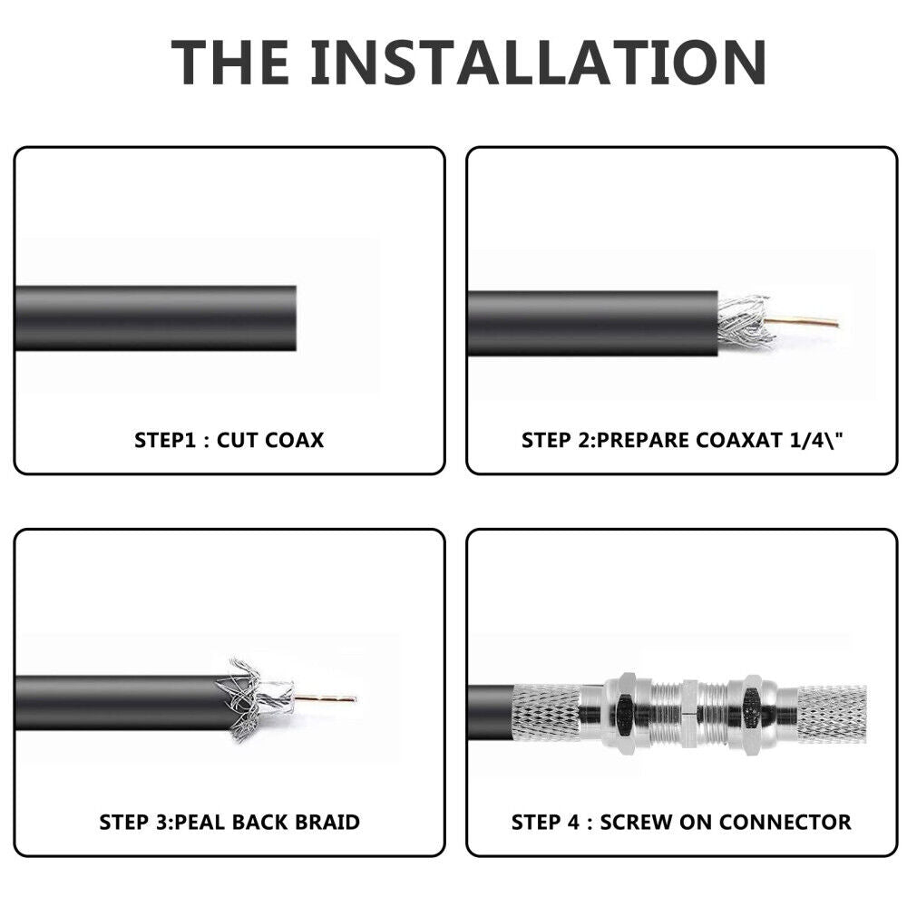 new 3 Sets Coaxial Cable Connector -On TV Joint Box koeek - KOEEK