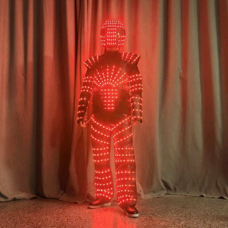 LED Robot 7 Colors Changing Luminous Armor Clothing Helmet Bar DJ Shows Costume 07FC0E-D4 - KOEEK