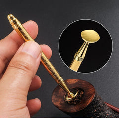 Creative 2in 1 Metal Tobacco Pipe Tamper Copper Cigar Pipe Cleaning Tools 07FC0E-D4 - KOEEK