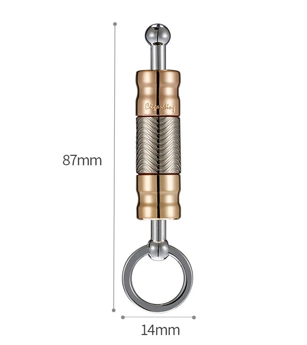 Stainless Steel EDC Cigar Hole Punch Cutter Cigar Puncher Cutting Drill Keychain 07FC0E-D4 - KOEEK