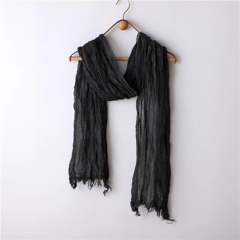 Unisex Linen Cotton Soft Breathable Scarf Casual Plain Color Shawl Neckercheif 07FC0E-D4 - KOEEK