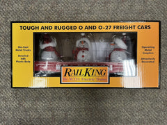 + MTH O RailKing Christmas (Red) Gondola w/ LED Lights & Lighted Snowmen MTH - KOEEK