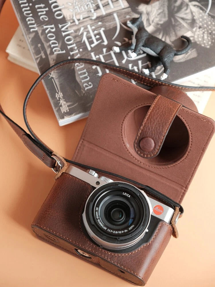 Leather Camera Bag Case For Leica D-LUX8 Dlux8 Protect Cover Belt Strap 07FC0E-D4 - KOEEK