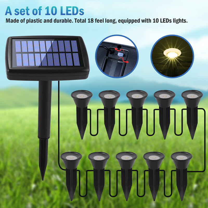 nye Luces LED Solares De Patio Lamparas Solares Patio Luz Solar Para Jardin 10 Luces