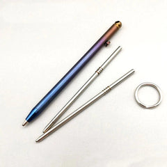 Hot EDC Mini Titanium Keychain Bolt Ball Pen Outdoor Travel Portable Pocket Pen 07FC0E-D4 - KOEEK