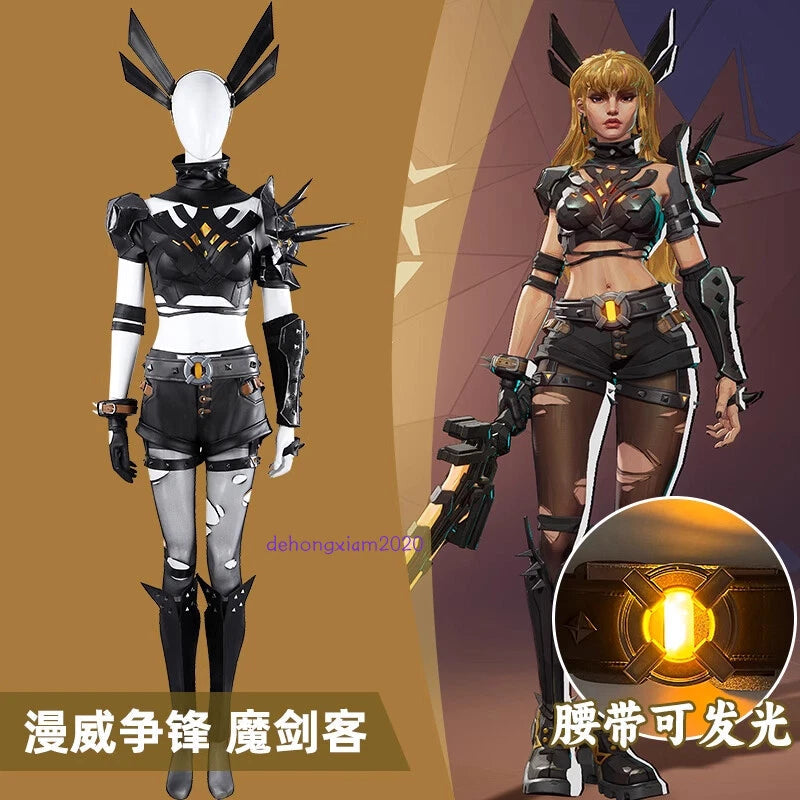 Marvel Rivals Magik‌ Cosplay Costume Outfit Halloween Women's Dress Full Set 07FC0E-D4 - KOEEK