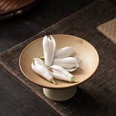 5.5cm Ceramic Hand-kneaded Magnolia Flower Tea Pet Tea Rack Pen Holder Ornament 07FC0E-D4 - KOEEK