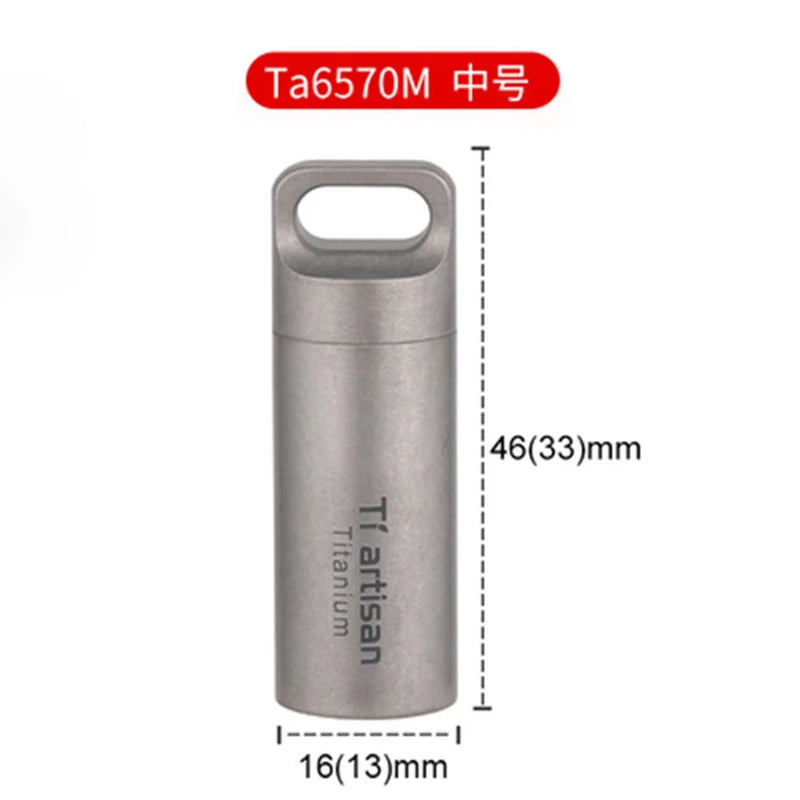 Titanium Pill Case Portable Keychain Waterproof Pill Holder Container Organizer 07FC0E-D4 - KOEEK