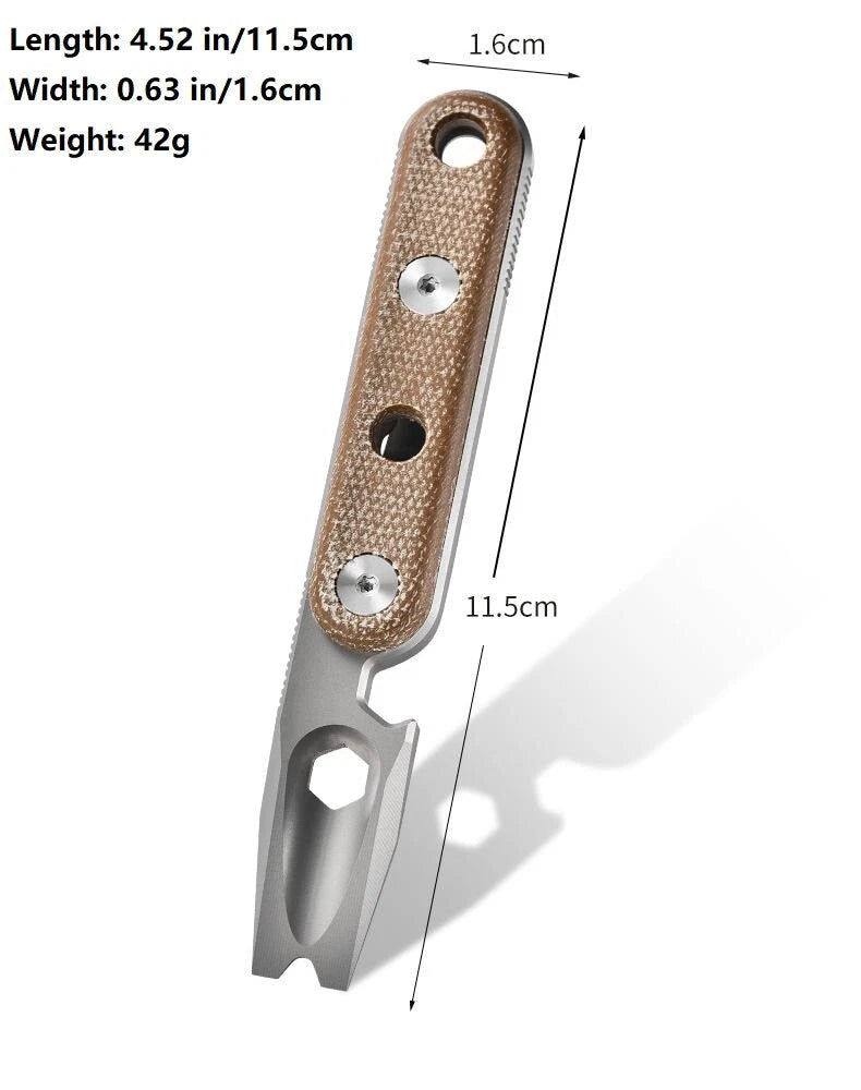 EDC Titanium Pry Bar Crowbar Bottle Opener Portable Pocket Outdoor Multi Tools 07FC0E-D4 - KOEEK